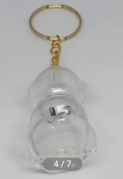 犬型 クリア キーホルダー 2個セット