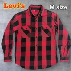 Levi's リーバイス バッファローチェック ネルシャツ 赤×黒 Mサイズ