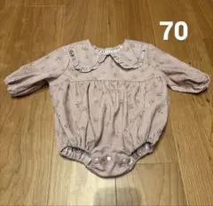 《タイムセール》ピンク花柄ロンパース サイズ70