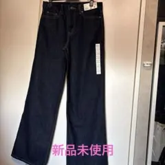 【新品未使用】UNIQLO ローライズバギージーンズ24 (61cm) ネイビー