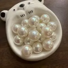 パール調 チャーム ビーズ ハンドメイド パーツ 18 個セット