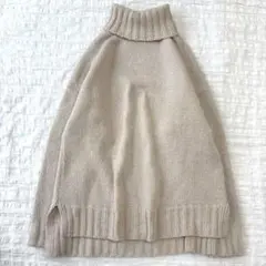 スローン 3G ジーロンラム×カシミヤ タートルネック ベージュ ゆったり