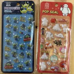 Disney トイストーリー ベイマックス ボンボンドロップシール2種セット