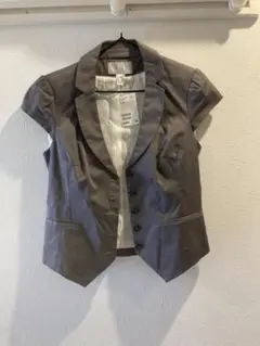 H&M グレー カーキ　テーラード半袖ジャケット M