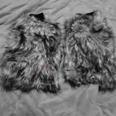 グレー ファーレッグウォーマー