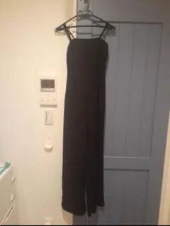 黒オーバーオール　オールインワン　サロペット