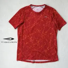 TIGORA ティゴラ ランニング Tシャツ L 赤 総柄 半袖 メッシュ 夏のサムネイル