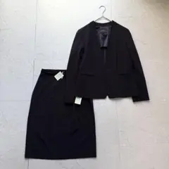 新品 グリーンレーベルリラクシング スーツ セットアップ ノーカラー スカート