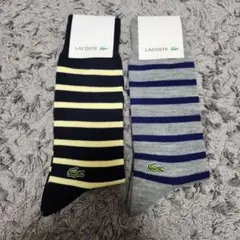 LACOSTE ストライプソックス 25~27cm 2足セットのサムネイル