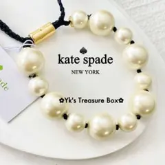 Z055/kate spade/希少/パールリボン ゴールド ペンダントチャーム 