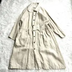 grin リネン100% シャツワンピース ライトグレー サイズ2