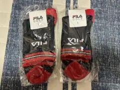 FILA ゴルフ用ソックス 2足セット 黒/赤
