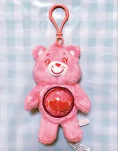 ケアベア　ピンク　プラザ　ぬいぐるみキーホルダー　ポップマート