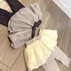 【美品】プティマイン　スカート付きズボン　2点セット