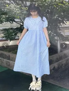 flowerギンガムワンピース　merry Jenny