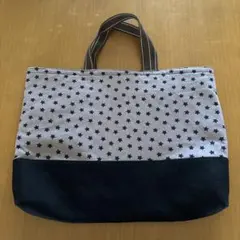 ハンドメイド　レッスンバック　通園　入学　男の子　通学バック　星　ブラック