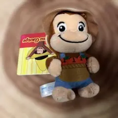 ジョージ　ぽってりマスコット　オーバーオール 　マスコット　ぬいぐるみ