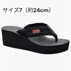 新品✨MALIDA ウェッジソール ビーチサンダル 厚底　ブラック 24cm