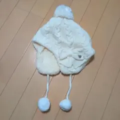 組曲KIDS ポンポン付き ニット帽 ホワイトのサムネイル