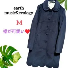 earth music&ecology⭐️　濃紺 ロングコート M　厚手
