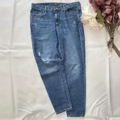 ミスティウーマン デニムパンツ ダメージ加工 テーパード Mのサムネイル
