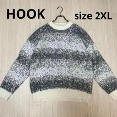 ★ HOOK フック クルーネック ニット セーター レーヨン ゆったりニット