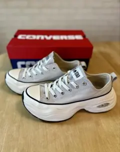 【美品⭐️】コンバース　オールスター　厚底　スニーカー 24.0 ミストグレー