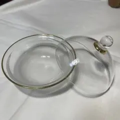 ガラス製ドーム型カバー付きボウル　キャンディや小物入れ