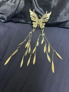 シルバー 蝶のヘアアクセサリー