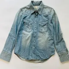 ラングラー デニムシャツ 白タグ 長袖 ヴィンテージ 90s スナップボタン