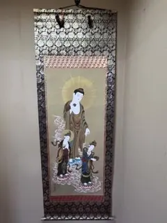 仏画阿弥陀如来立像絹本着色掛軸[B29900] 仏画阿弥陀如来立像絹本着色掛軸[B29900] - メルカリ