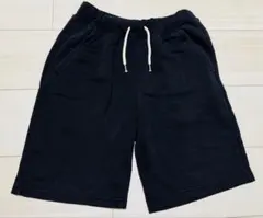 【150】GU キッズ スウェット ハーフパンツ ブラック 黒 通学 部屋着