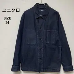ユニクロ UNIQLO デニムワークジャケット 男女兼用M BLUE