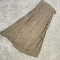 LIVIANA CONTI ベージュ フレアロングスカート　巻きスカート