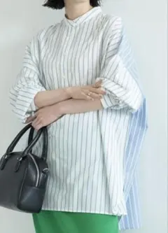 AMERICAN HOLIC イージーケアバンドカラーBIGシャツチュニック