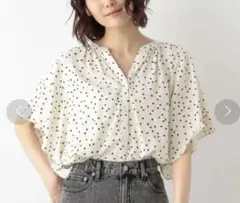 GLOBAL WORK　サラサラリラックスプリントブラウス半袖　Mサイズ