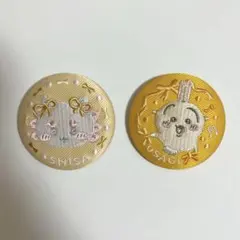 ちいかわ　刺繍缶バッジビスケット2 うさぎ　シーサー