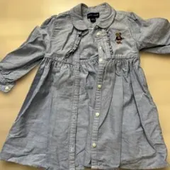 ラルフローレン　ワンピース　24M 90 デニム　青　ブルー　ポロベア