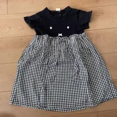 petit main　ミッフィー　ギンガムチェック　ワンピース 110