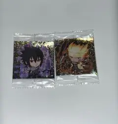 NARUTOにふぉるめーしょんウエハースシール ナルト サスケ六道ver. 2枚
