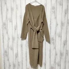 GU ジーユー (L)　フロントリボン ニットワンピース