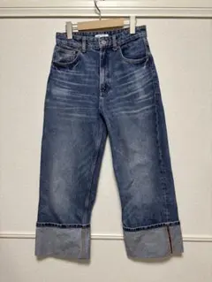 ZARA ザラ ワイドレッグデニムパンツ 26 フレアデニムパンツ ジーンズ