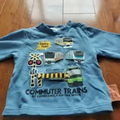 電車と踏切デザインのトレーナー