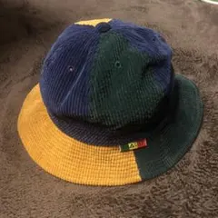 FILA コーデュロイ バケットハット ネイビー　FILAゴルフ　カラフル