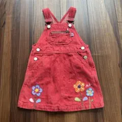 MIKIHOUSE ジャンバースカート 100cm レッド　レトロ