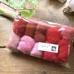 ハンドメイド 羊毛フェルト 原毛 3g10色りんごパック...‪ ·͜·♡‬