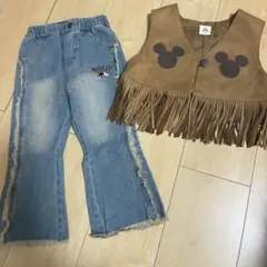 バースデイ　マイリトルワンダー　ディズニー　ミッキー ベスト　デニム　セット