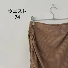 SHEIN【L】タイトスカート ラウンドヘム 無地 茶 ポリエステル デートのサムネイル