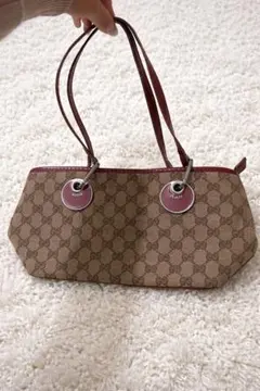 GUCCI トートバッグ ベージュ/ブラウン/レッド