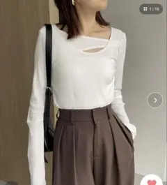 CAPRICIEUX LE'MAGE リブニット 長袖 ホワイト